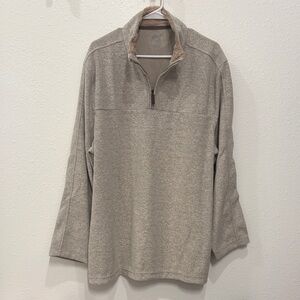 Men's Classic Cream Zip-Up Sweater